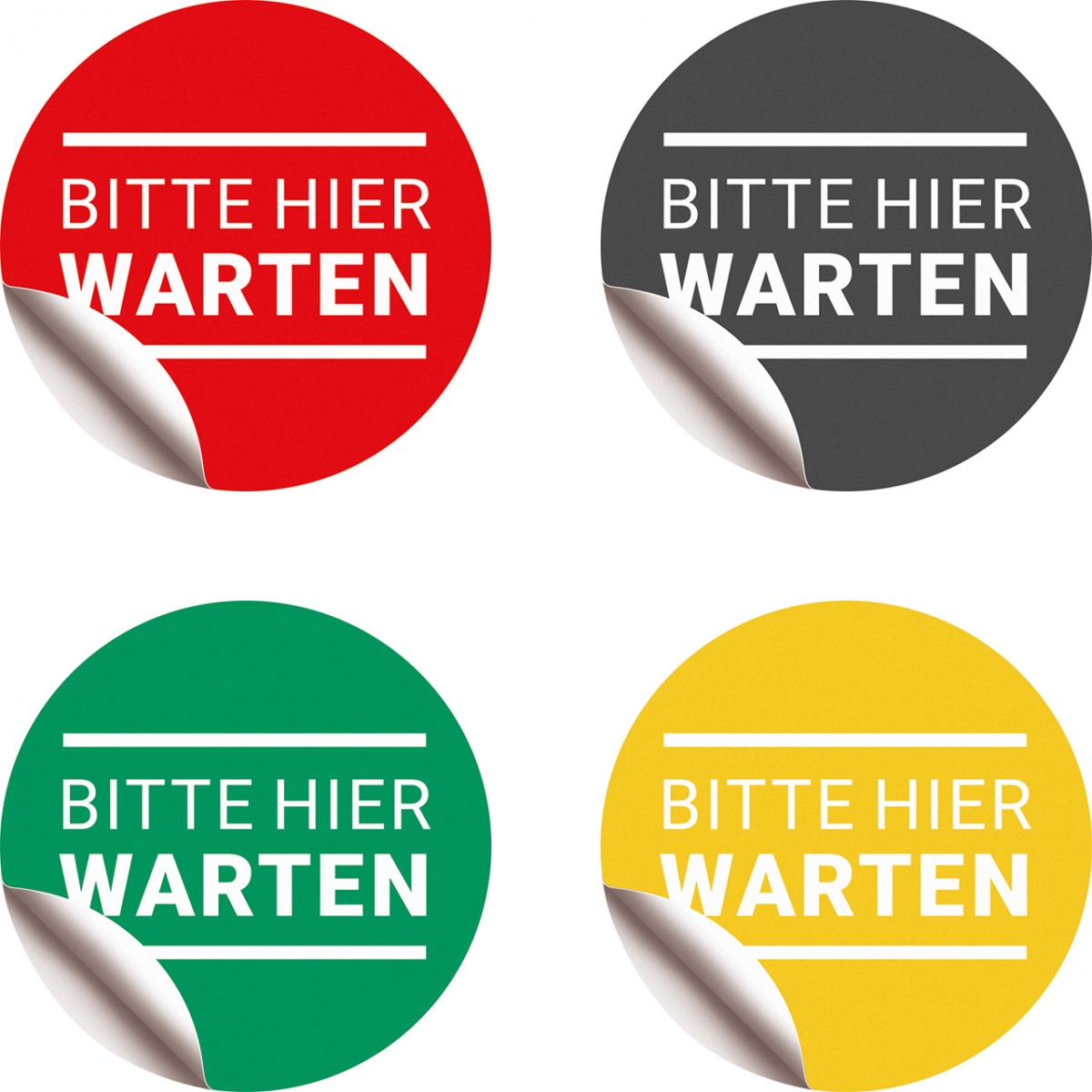 Bodenaufkleber Bitte hier warten, Aufkleber Abstandsregel Corona